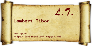 Lambert Tibor névjegykártya